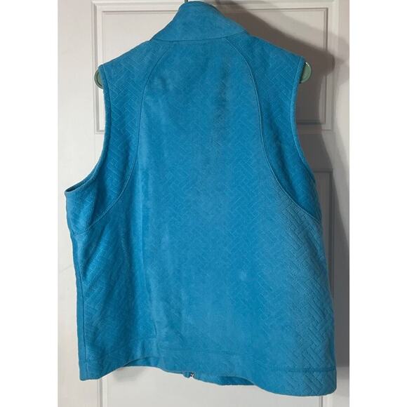 Kim Rogers Turquoise Fleece Vest w/Pockets Unlined Vest XL - Picture 3 of 6